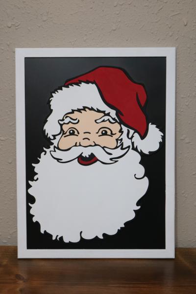 Santa Face on Chalkboard frame (#71)