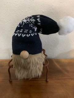 Gnome with blue snowflake hat