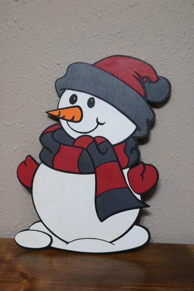 Snowman with red/grey scarf (#75)