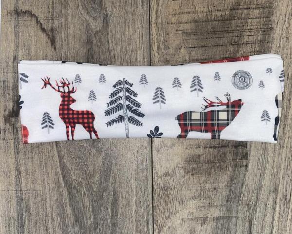 Deer Plaid Jersey Knit Headband picture