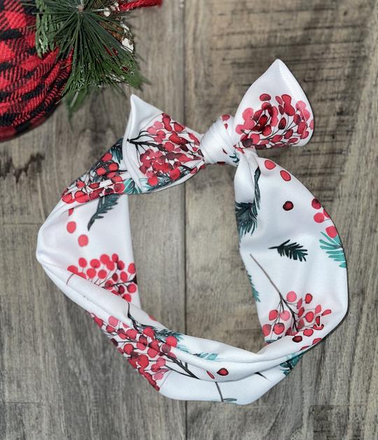 Christmas Berries Knotted Headband