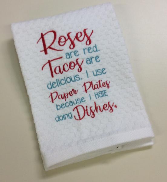 Embroidered Waffle Towels