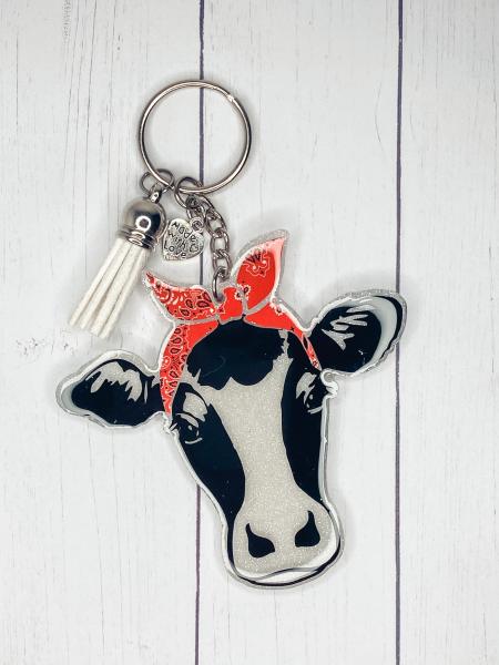 Cow in Bandanna Keychain picture