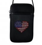 American Flag Heart Pami Pocket Cell Phone Purse