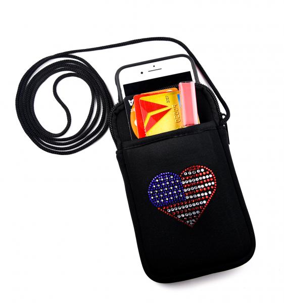 American Flag Heart Pami Pocket Cell Phone Purse picture