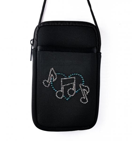 Music Notes and Heart Pami Pocket Cell Phone Purse picture