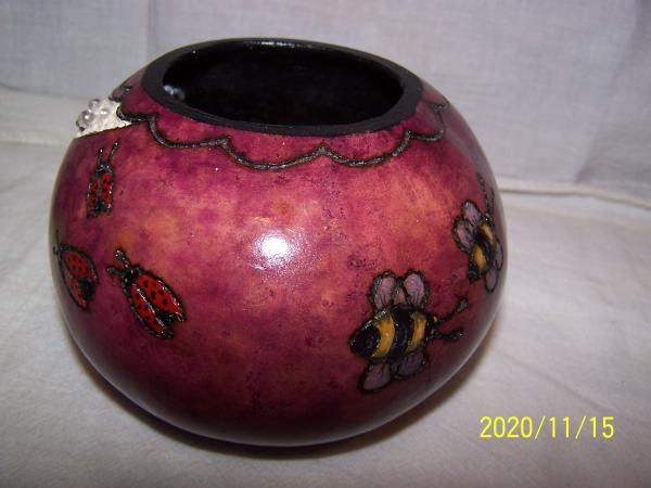 Gourd  with wood burning and carving picture