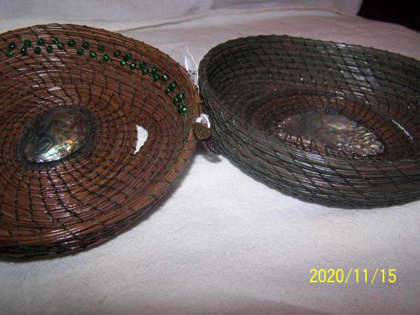 Pine Needle Basketry With Abalone picture