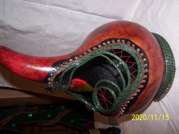 Long Neck Gourd with Pine Needle Stand picture