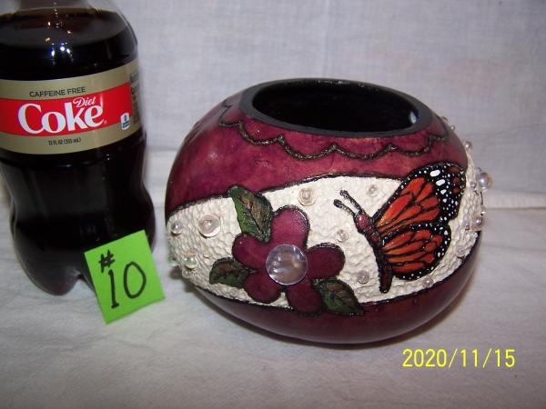 Gourd  with wood burning and carving picture