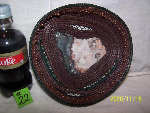 Pine Needle Basket with Montana Lace Stone picture