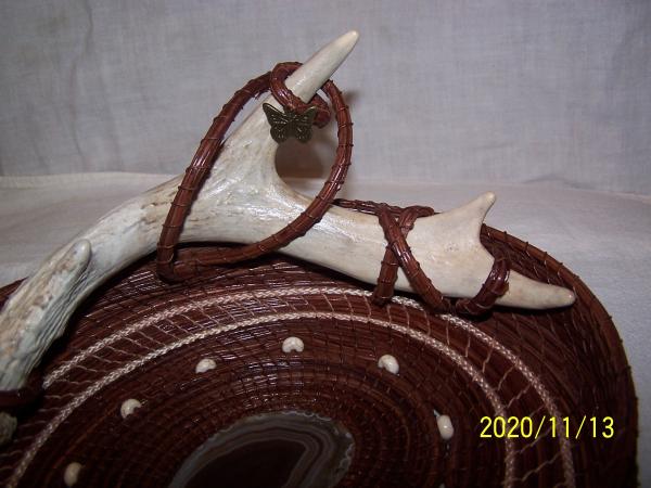 Pine Needle Basket with Antler picture