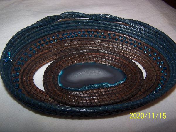 Pine Needle Baskets with Agate in Center picture