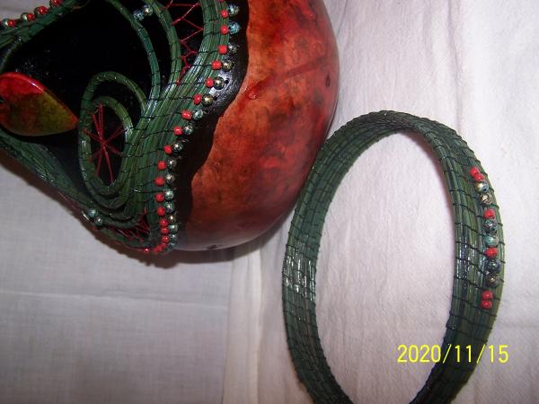 Long Neck Gourd with Pine Needle Stand picture