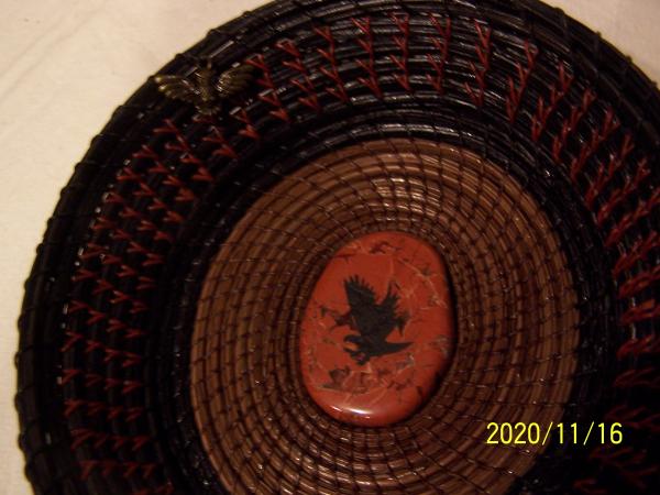 Pine Needle Basket With Eagle Stone picture