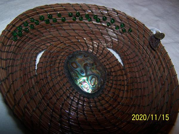 Pine Needle Basketry With Abalone picture