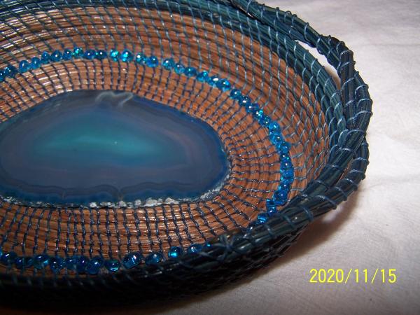 Pine Needle Baskets with Agate in Center picture