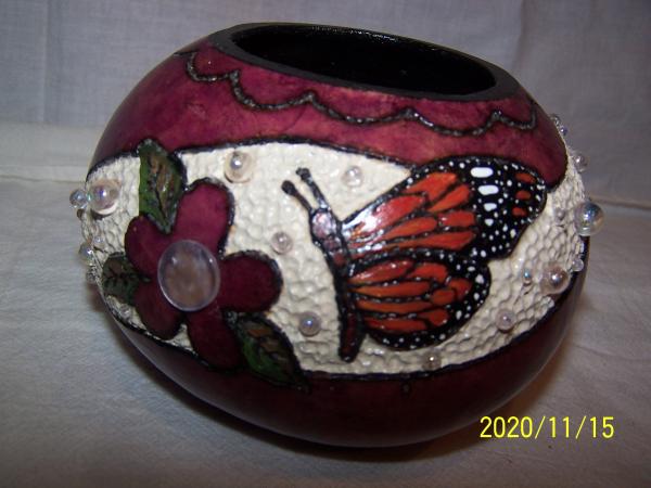 Gourd  with wood burning and carving picture