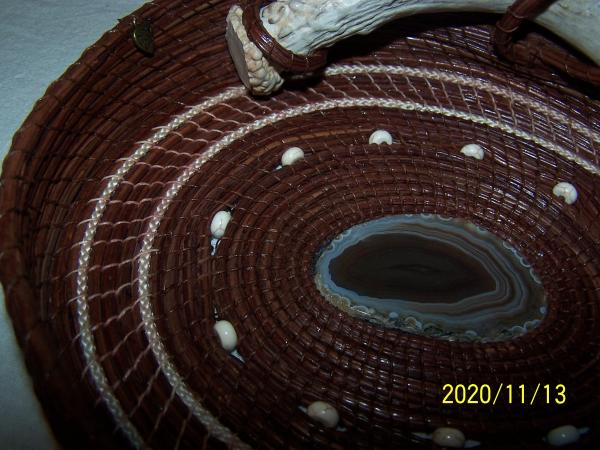 Pine Needle Basket with Antler picture