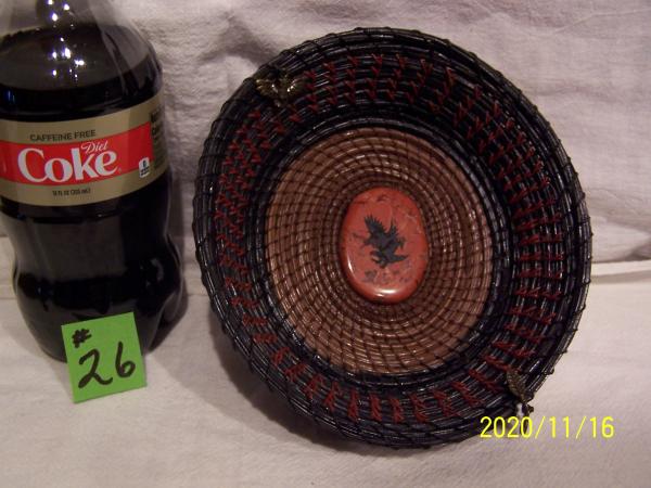 Pine Needle Basket With Eagle Stone picture