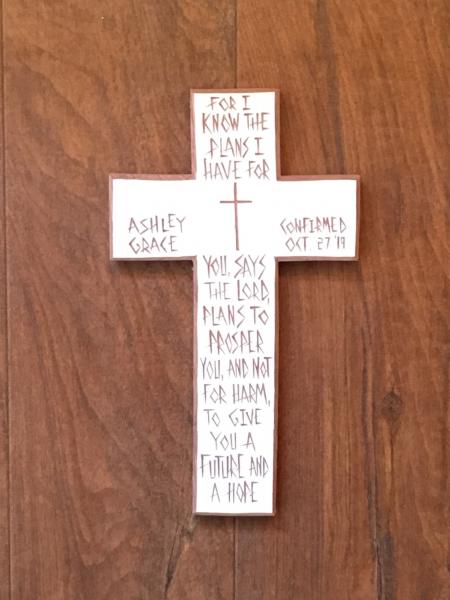 Personalized Confirmation Cross "For I Know the Plans I Have For You" picture