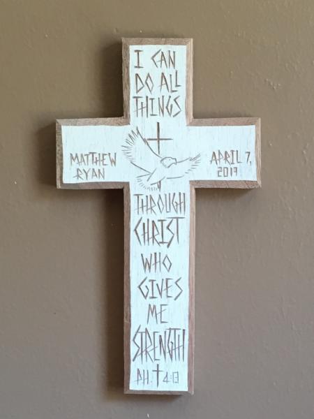 Personalized Confirmation Cross "I Can Do All Things Through Christ" picture