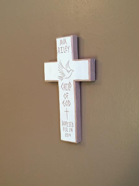 Personalized Baptism Cross "Child of God" picture