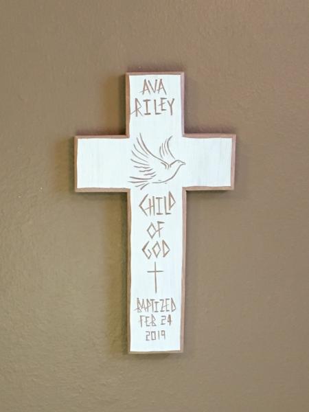 Personalized Baptism Cross "Child of God" picture