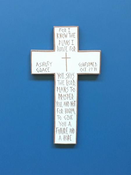 Personalized Confirmation Cross "For I Know the Plans I Have For You"