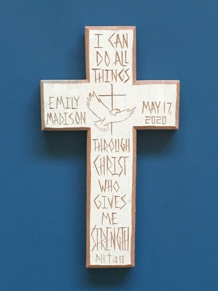 Personalized Confirmation Cross "I Can Do All Things Through Christ"