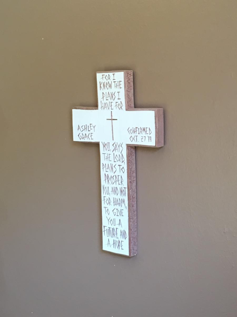 Personalized Confirmation Cross "For I Know the Plans I Have For You" picture