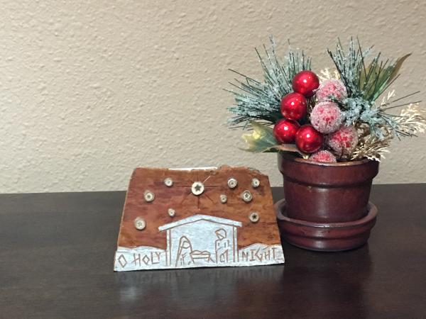 Christmas Nativity Music Box "O Holy Night" with Natural Stars picture