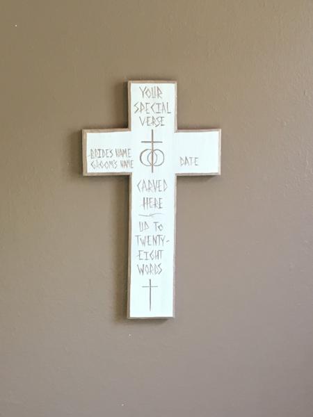 Personalized Wedding Cross With Your Choice of Verse picture