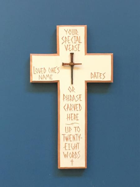 Indoor Memorial Cross Personalized, Your Choice of Bible Verse picture