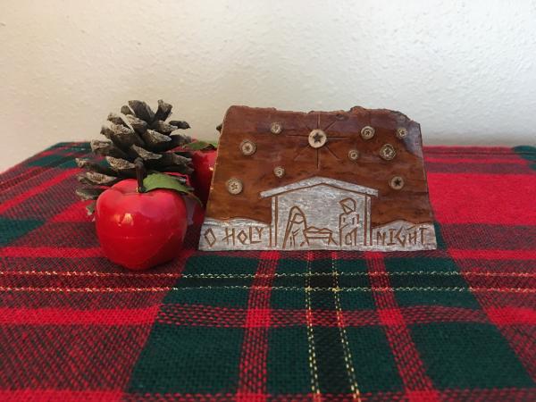 Christmas Nativity Music Box "O Holy Night" with Natural Stars picture