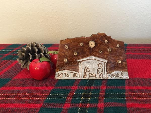 Christmas Nativity Music Box "Joy to the World" with Natural Stars picture