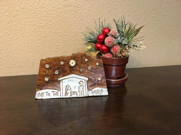 Christmas Nativity Music Box "Joy to the World" with Natural Stars picture