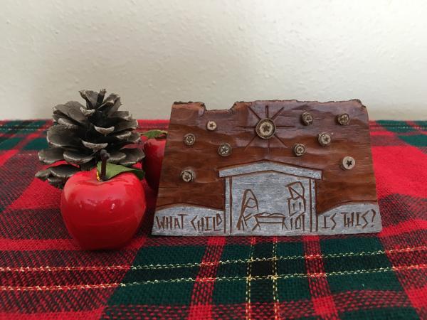 Christmas Nativity Music Box "What Child Is This?" with Natural Stars picture