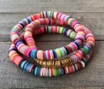 Polymer Clay and Gold Disk Bracelet set (3)