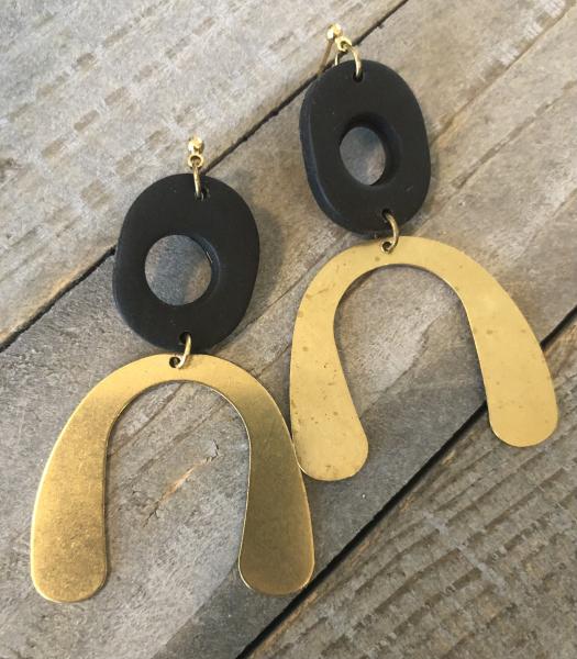 Polymer clay and brass earrings picture