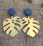 Handmade polymer clay and brass earrings