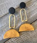 Polymer clay and brass dangle earrings