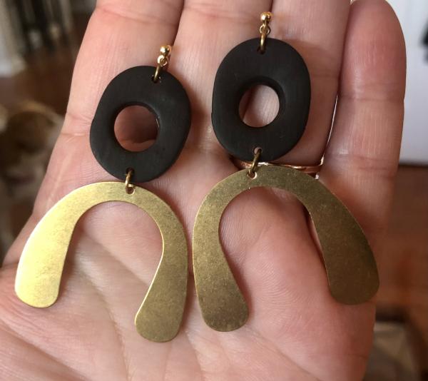 Polymer clay and brass earrings picture
