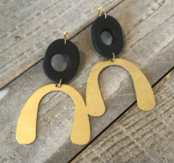 Polymer clay and brass earrings picture