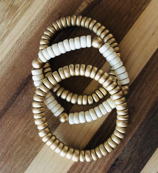 Wood bead bracelet set