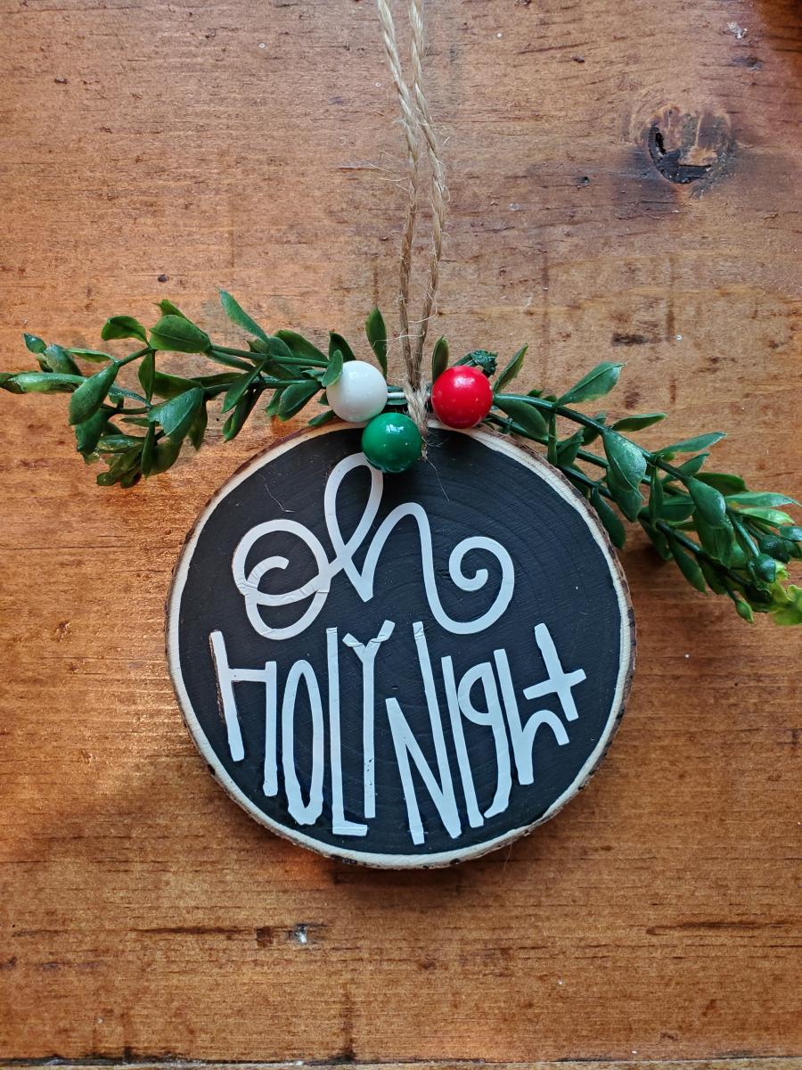 3" Set B Wood Slice Ornament; Rustic Christmas Tree Ornament- Wood Slice Ornament picture