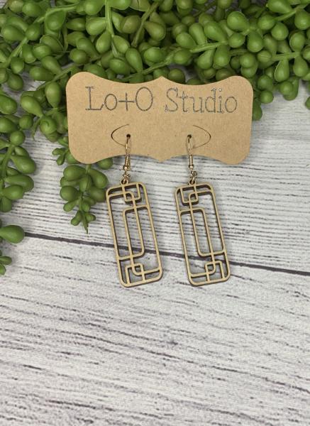 Maple Art Deco Open Frame Earring