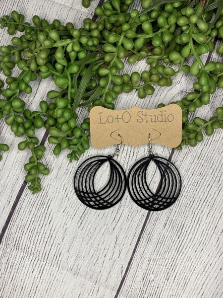 Black Acrylic Spiral Earring picture