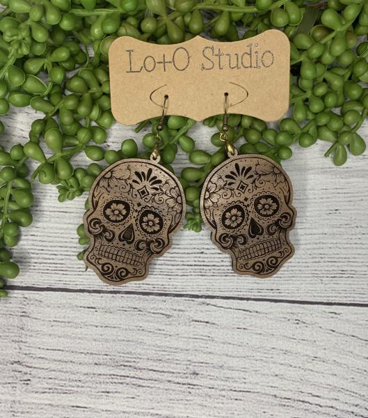 Natural Sugar Skull Earring picture