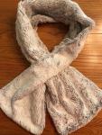 Gray to Ivory Frost Tip Minky Pass-Through Scarf